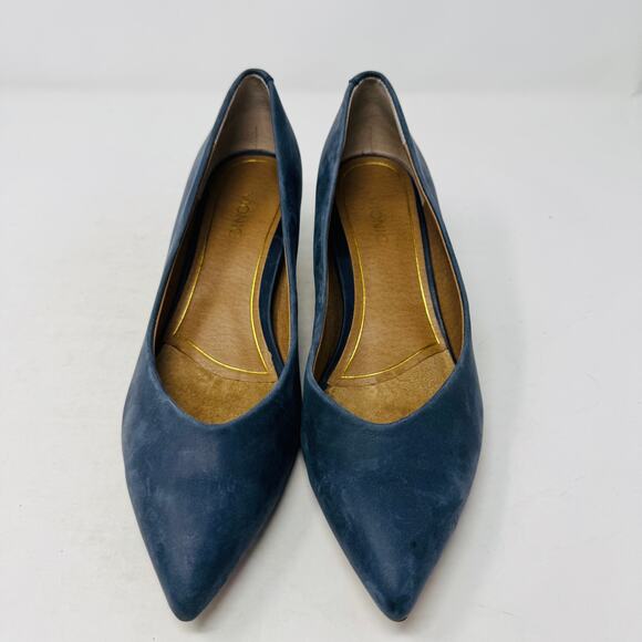 Vionic Women’s Size 8 Navy Blue Suede Pointed Toe Flats Comfort Orthotic Shoes - Picture 4 of 13